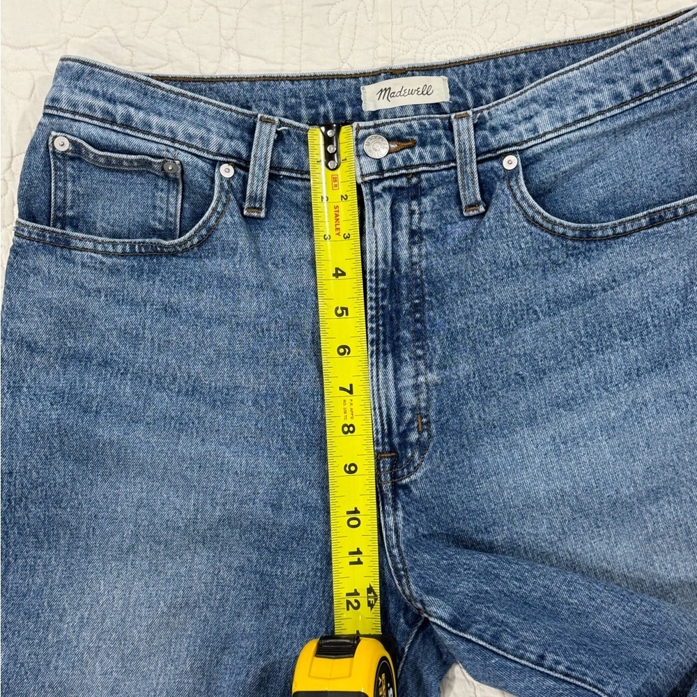 Madewell Womens Distressed Straight-Leg Blue Jeans Size 31 - Picture 4 of 12